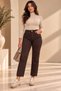 Women's Plus Size Bitter Brown Cuffed Cut-Off Boyfit Jean Pants - 2