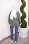 Khaki Crew Neck Oversize Basic Sweatshirt - 5
