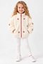 Girl's Cherry Patterned Plush Coat Winter Zippered Soft Coat