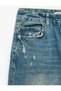Distressed Straight-Leg Buttoned Cotton Baggy Denim Trousers with Pockets - Baggy Jeans - 3