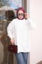Ecru Bead Embroidered Two-Thread Sweatshirt