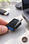 3 Pieces Yd-70 Black USB to Type-C Mini Phone Converter Adapter - USB 3.0 5Gbps Plug and Play Alloy Body Type-C to USB