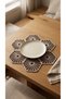 Decorative American Service Set of 6 Pieces 35X33 cm Textured Embroidered Supla Set - 7