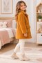 Girls' Plush Coat Winter Teddy Coat with Double Pockets Warm Quilted Lining for Ages 4-12 - 4