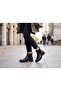 Women's Black Classic Casual Leather Look Heeled Boots - 2