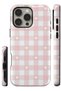 Compatible with iPhone 15 Pro - Pink Gingham, Double Layer Cover, Glossy Surface Protective Case - 2