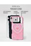 Compatible with iPhone 15 Pro - Pink Heart, Double Layer Cover, Glossy Surface Protective Case - 3