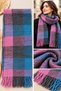 Women's Plaid Shawl Scarf Fringed Soft Textured Winter Thick Shoulder Shawl