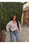 Beige Lora Plaid Bomber Jacket