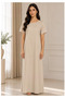 Taupe Satin Silk Under Abaya | Long Slip Dress with Short Sleeves