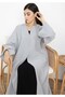 Grey Barbie Crepe Abaya with Sheila - 4