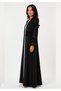 Elegant Black Pleated Abaya with Matching Headscarf - 2