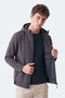 Crest I Men's Stand Collar Zippered Anthracite Coat & Jacket - 4