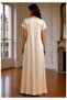 Satin Silk Under Abaya Dress I Ivory, Short Sleeve, Maxi Length - 3