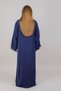 Navy Cey Fabric Embroidered Open Abaya - 4