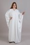 White Korean Nida Embroidered Bisht Abaya
