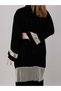 Black Velvet Abaya With Lace - 3