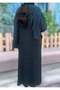 Soft Forest Green Crepe Pleated Shimmer Abaya - 4