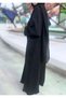 Soft Black Crepe Pleated Shimmer Abaya - 3