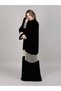 Black Velvet Abaya With Lace - 2
