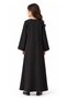 Girls’ Black Bella Crepe Abaya with Flower Buttons | UAE Made - 5