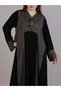 Black Crepe layered Abaya - 3