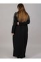 Black and Peach Open Abaya with Embroidery on Shoulder - 4