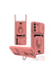 Samsung Galaxy S21 Fe Compatible Case Zuma Silicone with Business Card Holder and Ring - Pink - 7