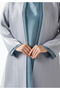 Dusk Blue Organza Abaya Set, Made in UAE - 4