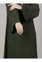 Dark Green Embroidered Abaya On Pleating - 3