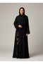 Premium Black Korean Nida Abaya – Elegant Handwork & Lace Floral Embroidery with Chiffon Headscarf