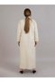 Korean Nida Beige Embroidered Abaya - 4