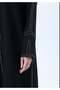 Professional Black Abaya with White Contrast Stitching, Slit Sleeves and Matching Headscarf - 5