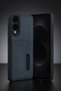 Samsung Galaxy S25 Compatible Edge Sara Leather Case with Business Card Holder - Dark Green - 7