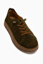 Judi Genuine Leather Khaki Suede Comfortable Sole Women's Sneakers