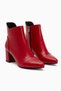 Helia Genuine Leather Red Heeled Women's Boots - 3