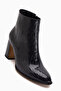 Teresa Navy Blue Patterned Heeled Women's Boots - 2