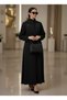 Bold And Modern Midnight Black Cobra Crepe Abaya Mandarin Collar Edition