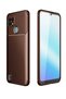 Realme C21 Compatible Case Auto Focus Carbon Cover - Brown - 7