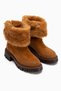 Avril Genuine Leather Tan Suede Fur Women's Long Boots - 5