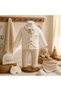 Newborn Hospital Release Cream Beige Striped 5-Piece Set Little One Embroidered