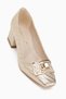 Keira Gold Buckle Detailed Women's Heeled Shoes