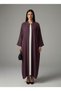 Signature Korean Nida Deep Plum Open Abaya Minimalist High-Neck Design