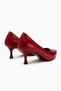 Kiara Genuine Leather Red Women's Heeled Shoes Stiletto - 6