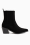 Elvia Black Suede Elastic Women's Boots