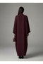 Signature Korean Nida Deep Plum Open Abaya Minimalist High-Neck Design - 3