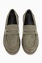 Carmel Green Suede Penny Loafer Women's Shoes - 4