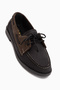 Janica Genuine Leather Black Lace-Up Women's Loafers