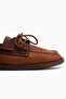 Janica Genuine Leather Tan Lace-Up Women's Loafers - 6