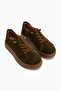 Judi Genuine Leather Khaki Suede Comfortable Sole Women's Sneakers - 3